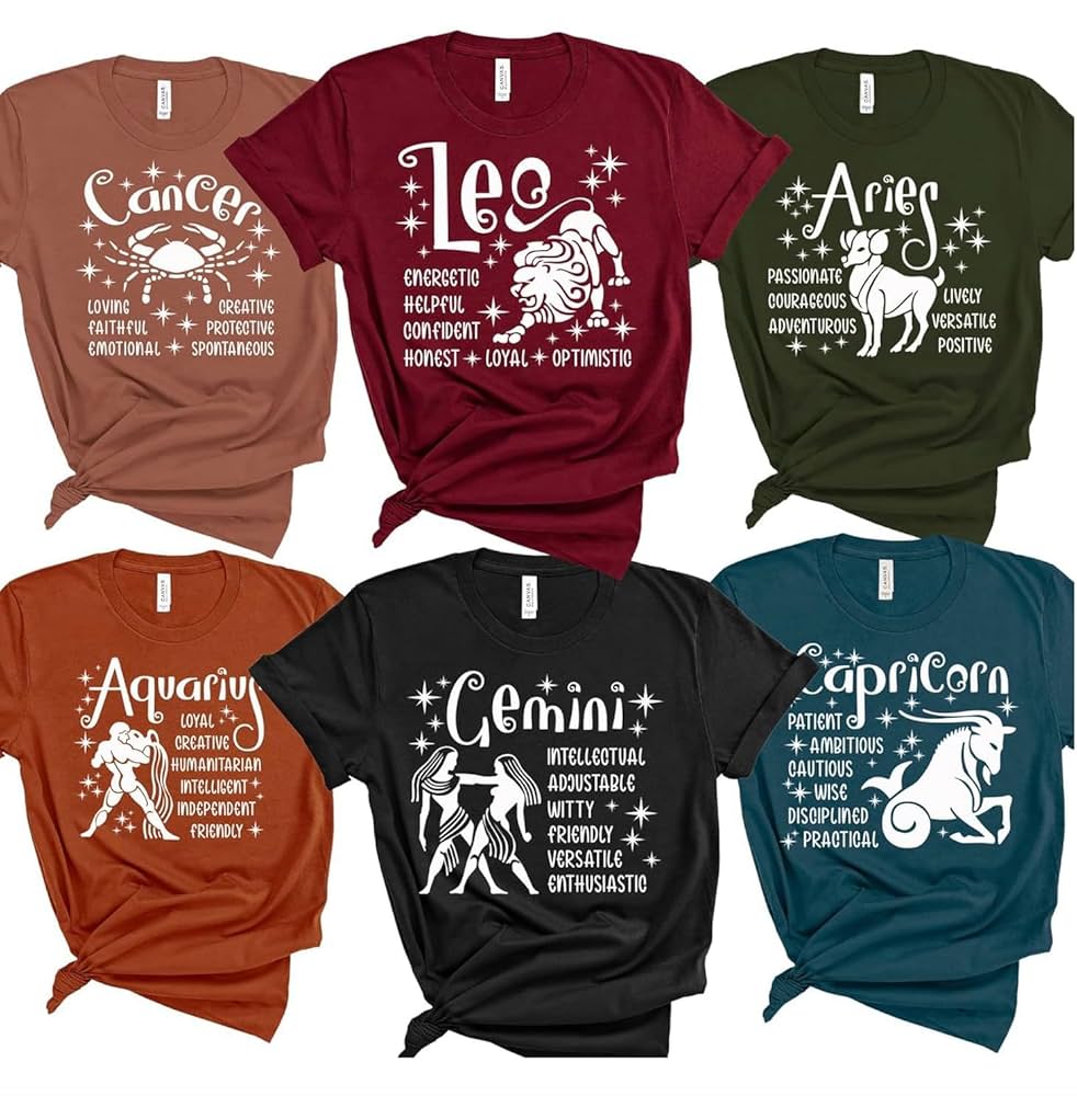 Stylish Astrology Shirt Collection: Custom Zodiac Sign Tees for You